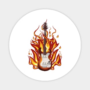 Fire Guitar Magnet